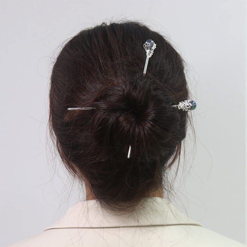 TOP SEWING 1 Pack Chinese Hair Stick for Long hair Metal Hair Pins 6" for Buns Vintage Hair Sticks for Women Daily Party - Image 5